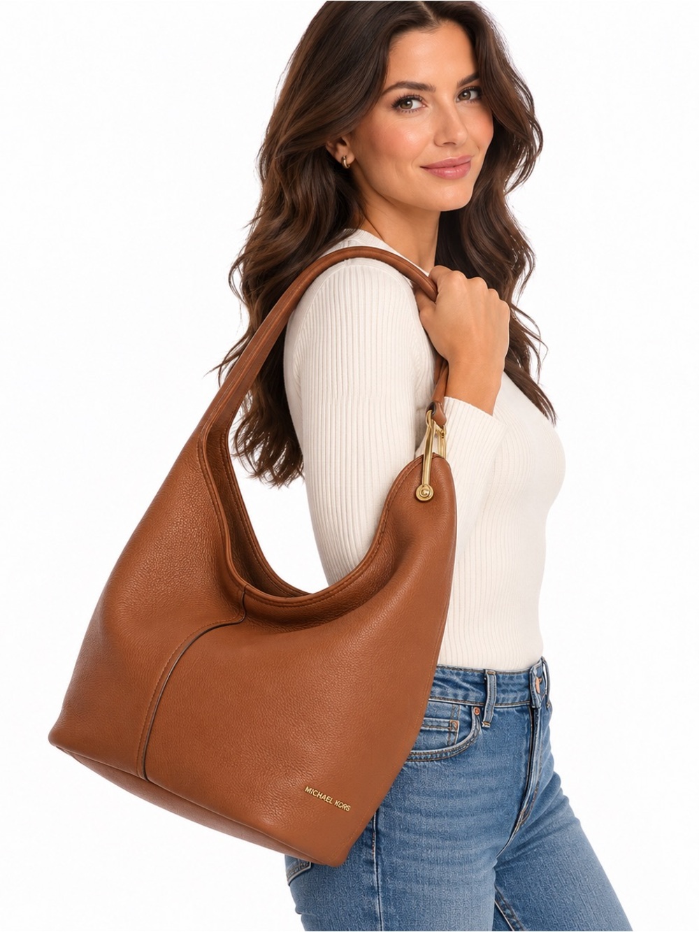 Michael Kors Sonny Medium Leather Hobo Luggage NWT Retail $358